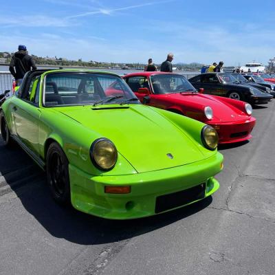 Beautiful row of vintage Porsches at Luft 9