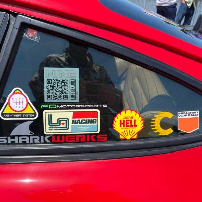 Porsche window stickers at Luft 9